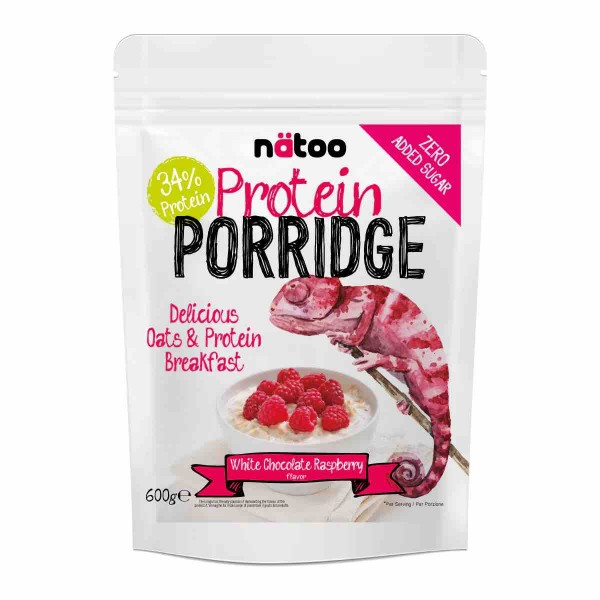 PROTEIN PORRIDGE 600g - Natoo cioccolato bianco lampone